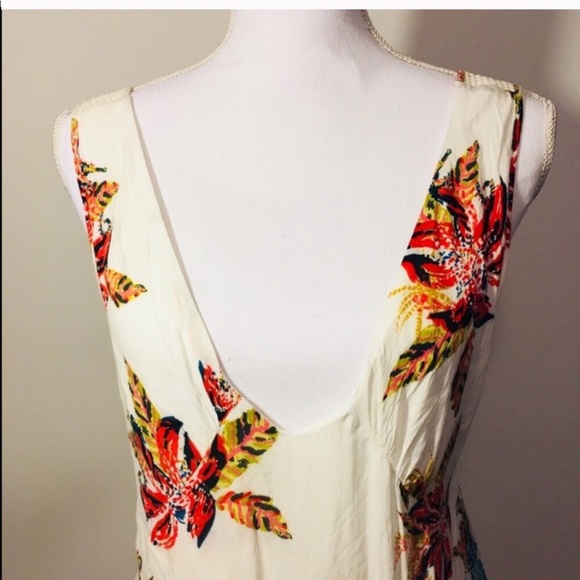 Free People NWT White Floral Mini Cross Back Dress - Picture 6 of 8